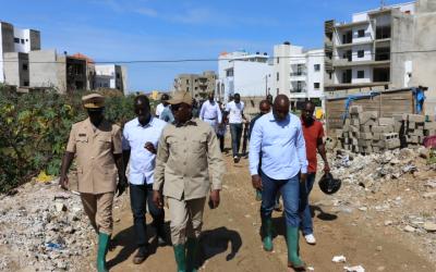 Inondations à Ouakam : Des individus ont déversé du gravas et du béton dans le canal d'évacuation des eaux